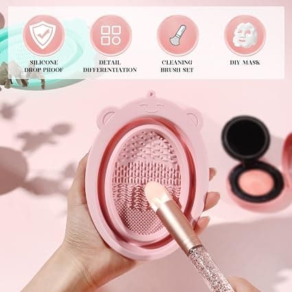 Stor Silikon Makeupborste Pad Vikbar Kosmetisk