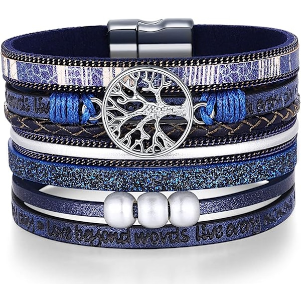 Inspirational Tree of Life Leather Bracelets for Women,Birthday M