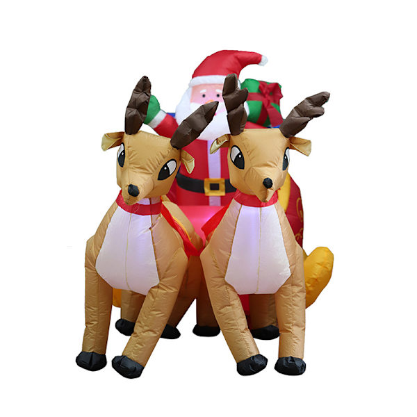 4,3 fot Jultomte Uppblåsbar Utomhus Elk Drar Släde,