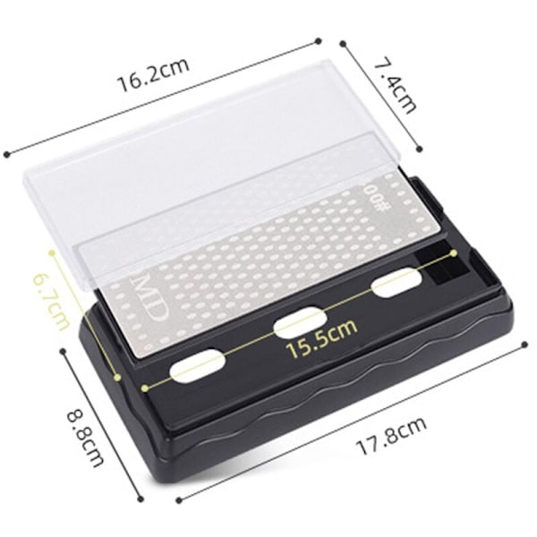 CPSARKV Dobbeltsidig Diamantbryne, Honeycomb Overflateplate med Sklisikker Base for Saks Kniver, Utendørs Kjøkken Slipeverktøy (600/1200 Grit)