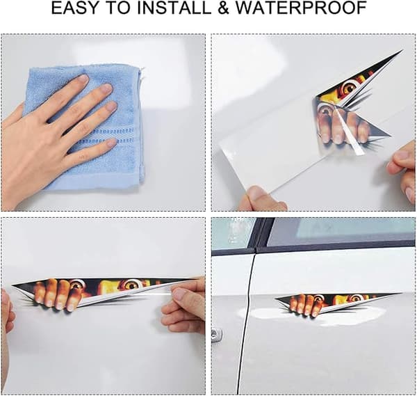 3-pack Bilstickers 40 x 13cm 3D Simulerande Stereoskopiska Ögon