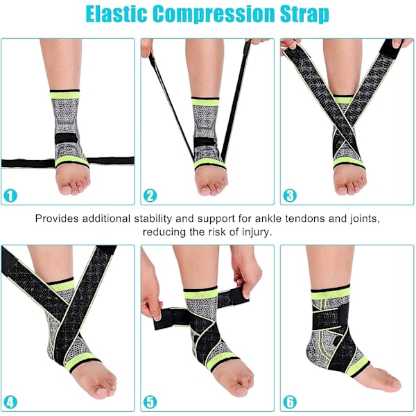 Ankelskydd, 2-pack, Elastiskt Kompressionsstöd för Ligament