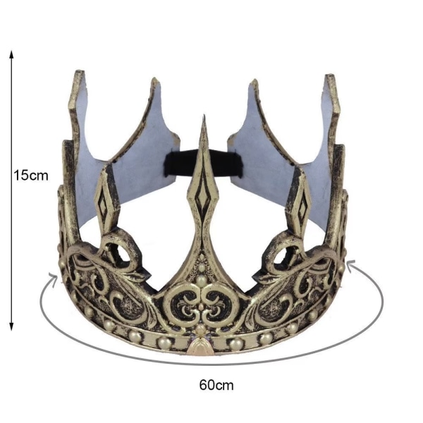 Hiuskoru Kruunu Kuningas Kuninkaallinen Tiara Miehet Metalli Suuret Tiarat