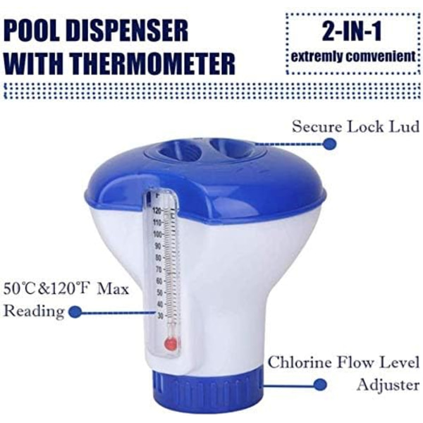 12 cm Flytande Klor Dispenser för Pool, Spa,