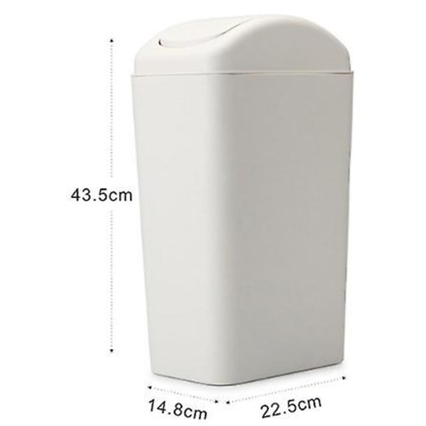 Lille affaldsspand med låg, 12 liter/3 gallon lille sort plastik affaldsspand skraldespand med låg til kontor, soveværelse, badeværelse