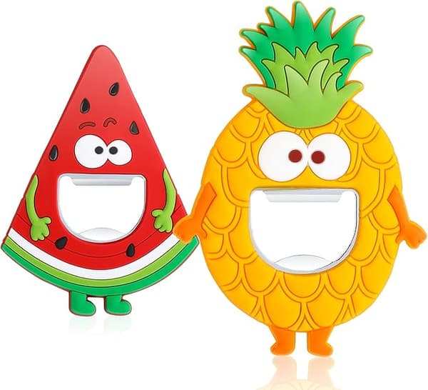2 Pakkausta Jääkaappimagneetti Pullonavaajaa (Vesimeloni + Ananas)
