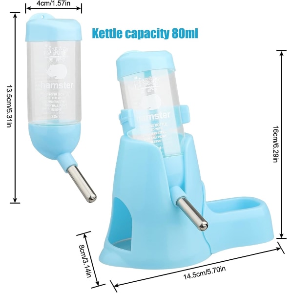 Hamsterin vesipullo, [80ml] Merisialle tarkoitettu vesipullo, ei tiputa