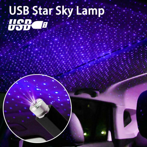 1 stk USB Bil Stjernehimmel Lys Full Himmel Stjerne LED Projeksjon