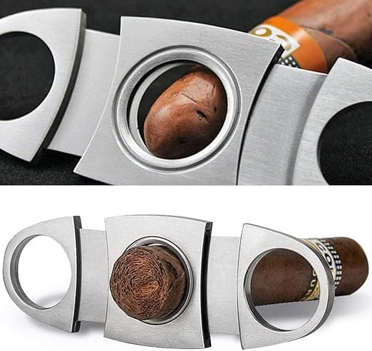 2 stk. sølv cigar cutter guillotine, rustfrit stål