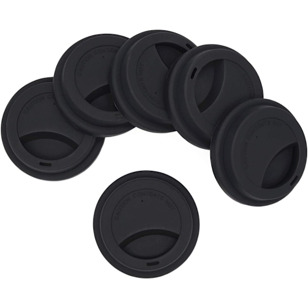 Silikonlock, läcksäkra, återanvändbara, svarta, 6-pack