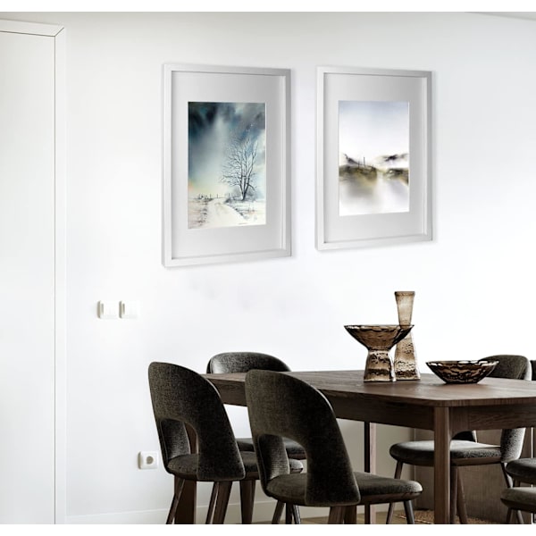 3-pack Vit Trä Posterram med Plexiglas Fram Sida Bildram