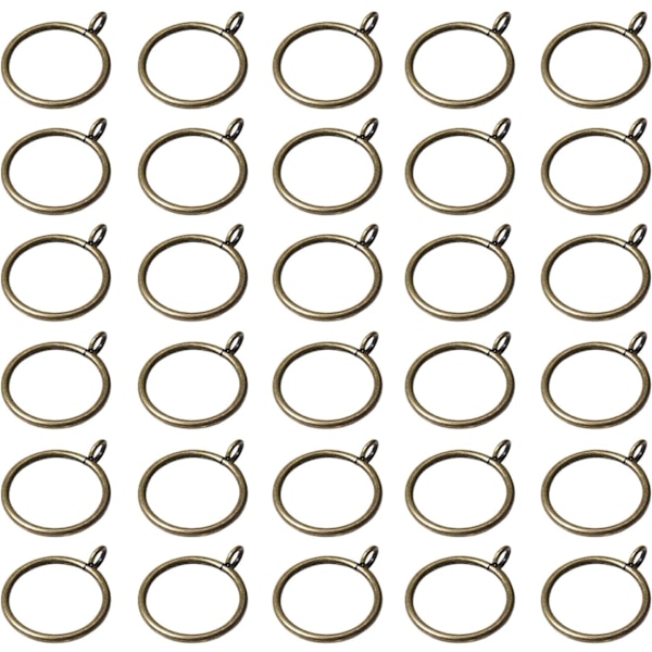 30 Pakk 38mm Svarte Gardinringer med Øyemutter for Gardinstang