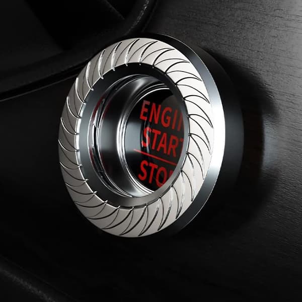 Startknapdæksel til bil, roterende startknapdæksel, ridsefast auto start-stop-knapdæksel - universal