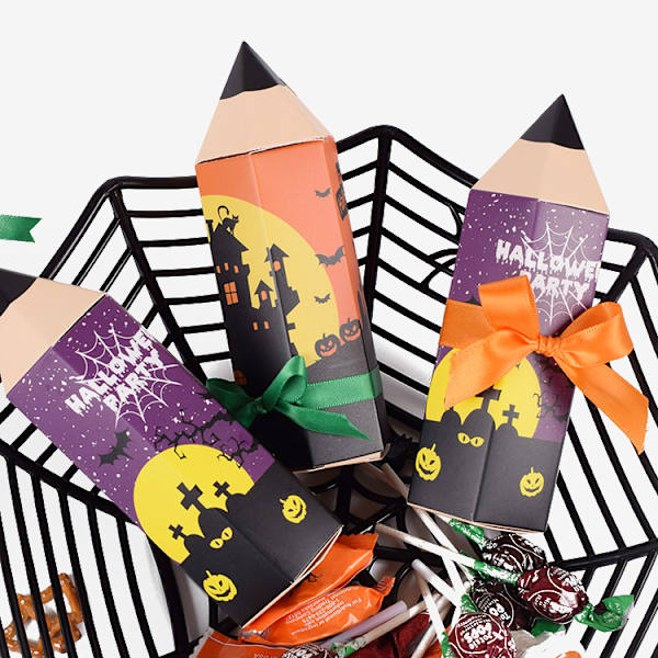 10 st Cartoon Penna Presentask Candy Presentask Halloween Rolig