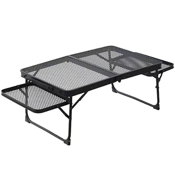 Utomhus hopfällbart bord camping lyftstativ camping bärbar picknick 60*40 med sidobord (skicka förvaringsväska)