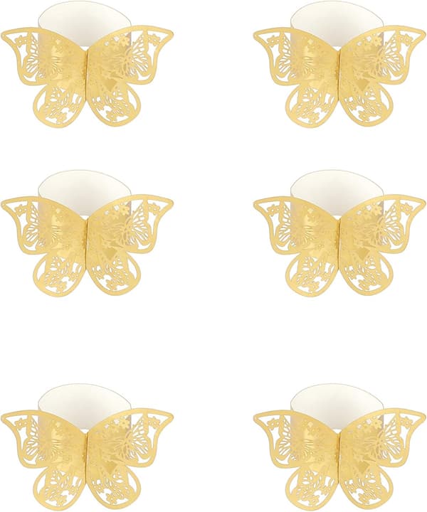 50 stk. Servietringe Butterfly Ring Servietpapir til Bryllup