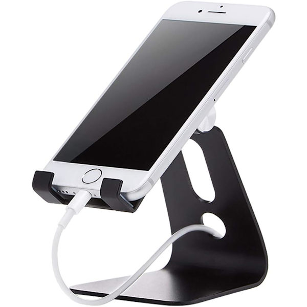Musta Basics Säädettävä Puhelimenpidike iPhoneille ja Androidille
