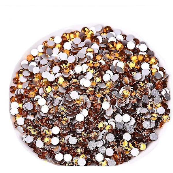 Lim Fix Flatback Rhinestones Glas Diamant Sten Til Neglekunst Håndværk Dekorationer Tøj Sko (ss20 576stk, topas)