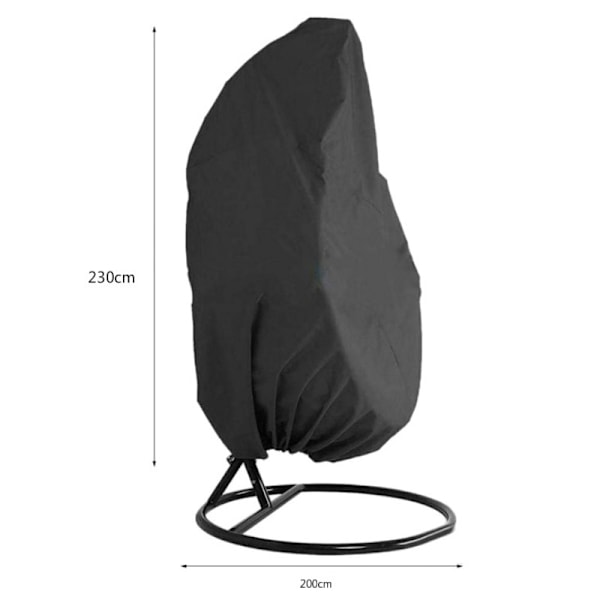 1 stycke Svart 230x200cm Utomhusgunga med Äggskalsskydd