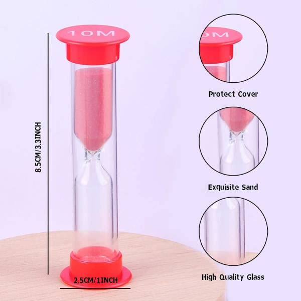 6 stk. Timeglas, Timeglas til Børn, Køkken Timer, 30