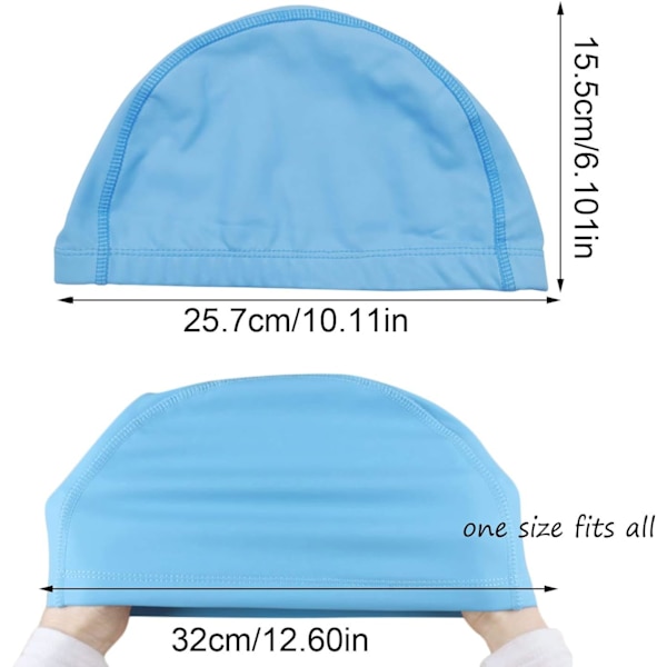 2-pack Badmössa för Vuxna, Mjuk PU-Tyg, Simning i Poolen