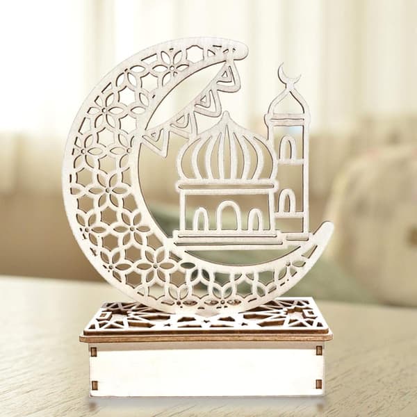 1 stk Træpynt Eid Mubarak Ramadan Dekorationer Træ