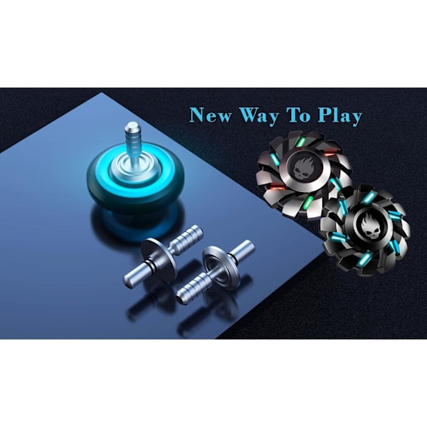Svart kugghjul Fidget Spinner, färgglad glöd i mörkret, hög hastighet