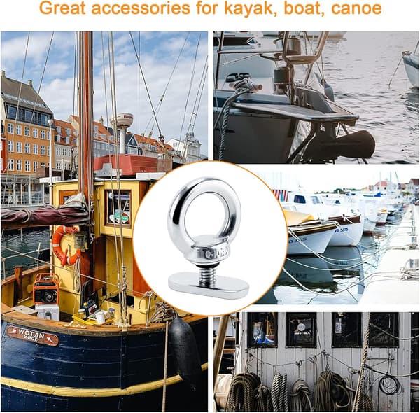 Set med 2 rostfria kajakrälsfästen - Räls