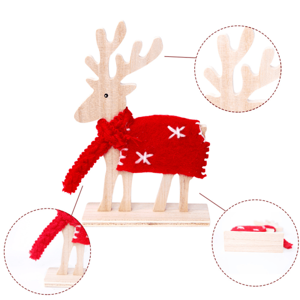 Julepynt i ullfilt - Elg Ornament til Bord