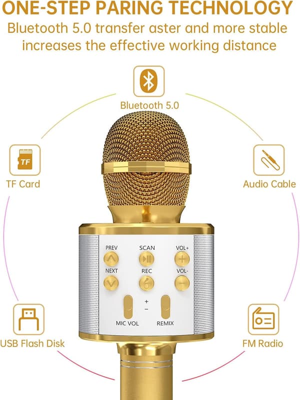 2-pack trådlös Bluetooth-karaokemikrofon för barn