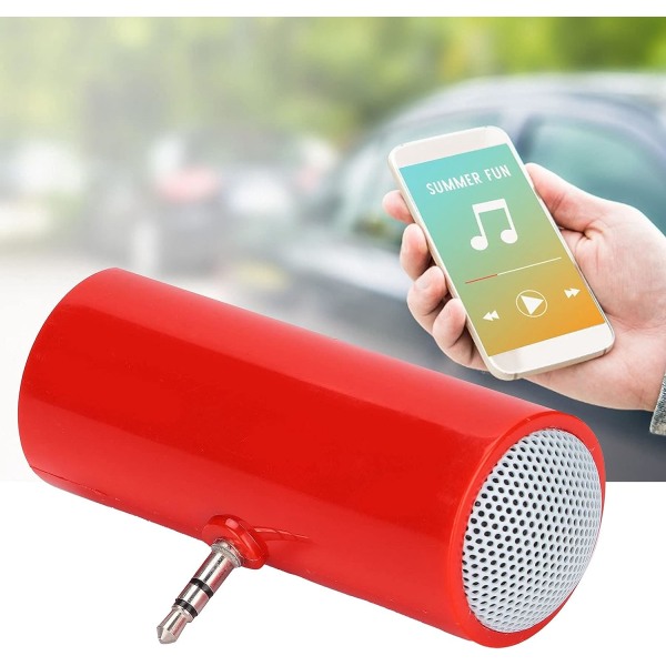 (röd) Minihögtalare, 3,5 mm-uttag, stereohögtalare, bärbar MP3