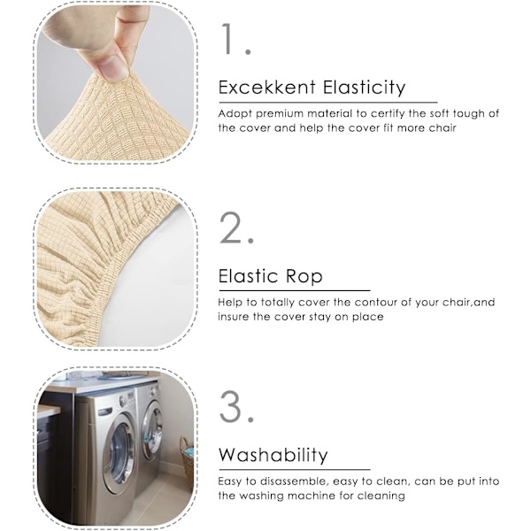 Stolsöverdrag (Beige) 2-pack - XL Matrum Jacquard Stretch XL