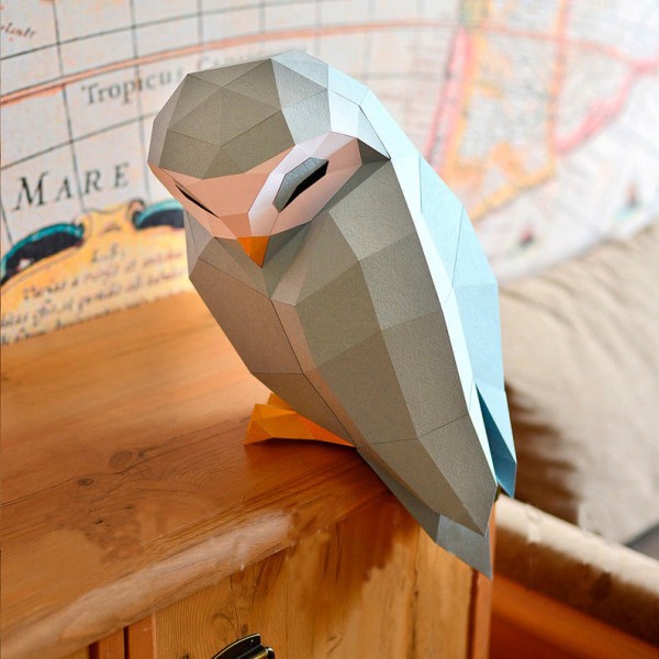 1 kappaletta Owl Look 3D käsintehty origami-palapeli geometrinen paperi