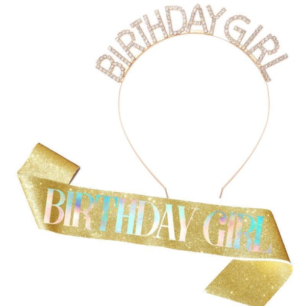 2 stk Birthday Girl Pannebånd med Birthday Girl Sash Party Dekor