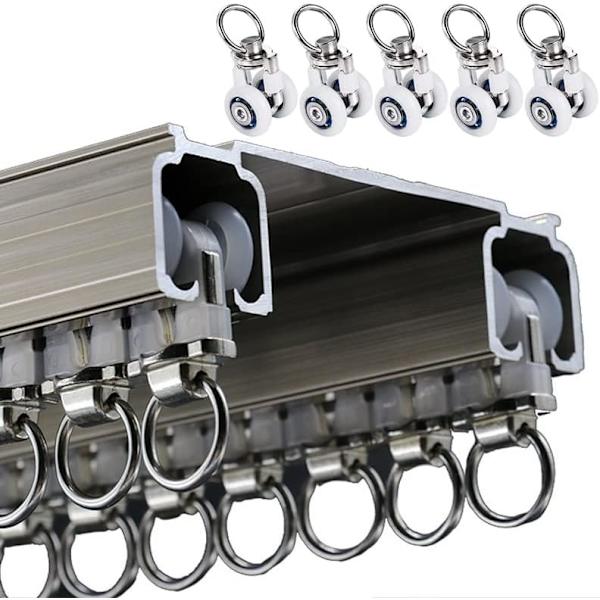 Sporull, 20 stykker aluminiumslegering vindu gardin spor glide