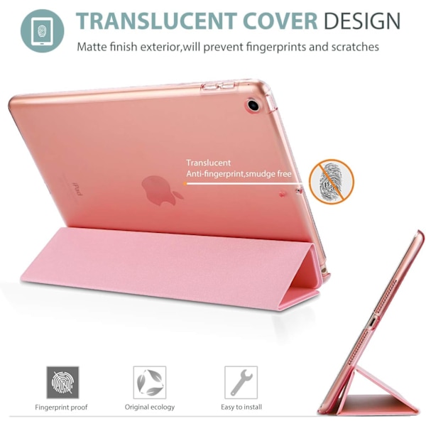 Smart Case til iPad 9,7 tommer iPad 6. / 5. generation Case 2018 2017 (Model: A1893 A1954 A1822 A1823), Ultra tynd let