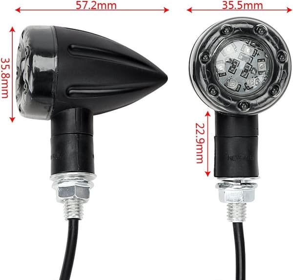 4 stk. Motorcykel Blinklys 13LED Blinklys 12V