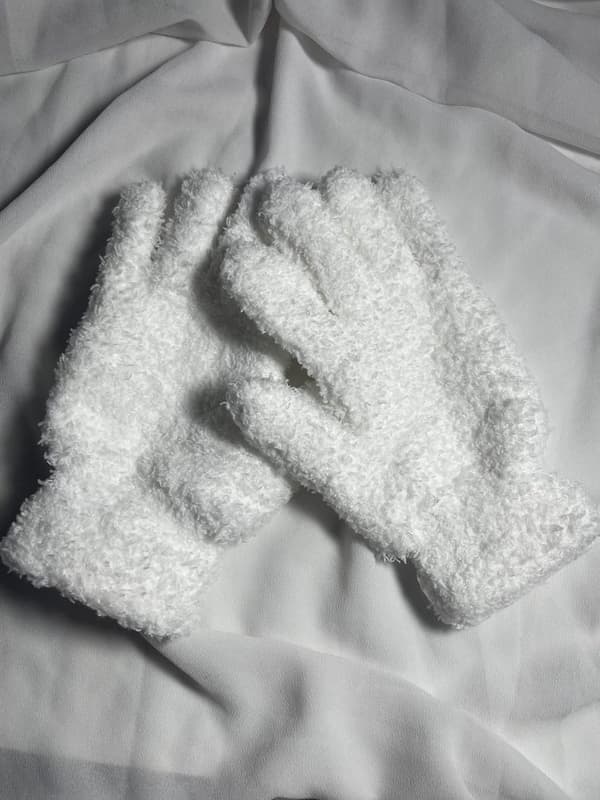 Mjuka Vinterhandskar Fluffig Lyxig Mode One Size - Vit