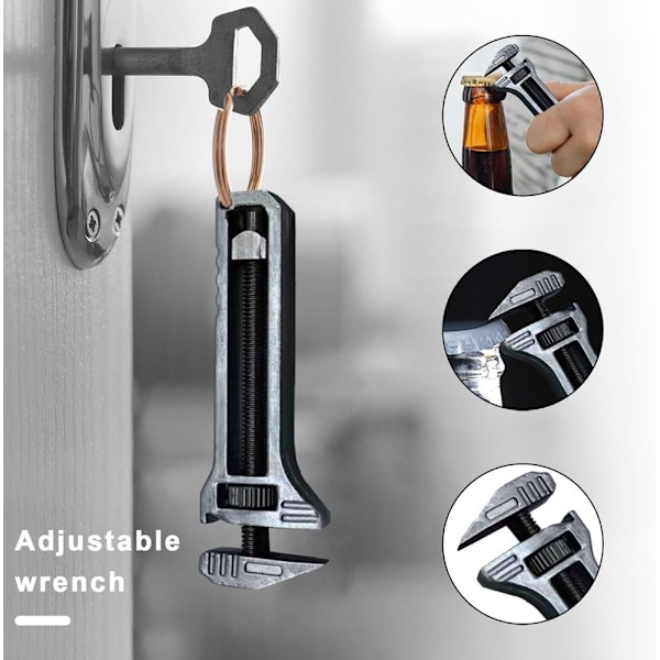 Kompakt Titanium Multitool - Flaskeåbner Nøglering, Mini Alloy Multitool til Hverdagsbrug, Ølbåbner, Negletrækker