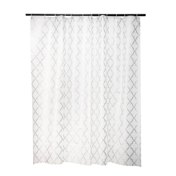 Amazon Basics -paintettu kangaskylpyhuoneverho 71 x 71 tuumaa, hopea