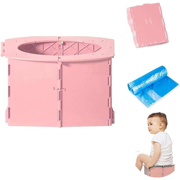 Baby Potty, Foldbar Børnetoilet, Pulver, Ingen Rengøringsposer