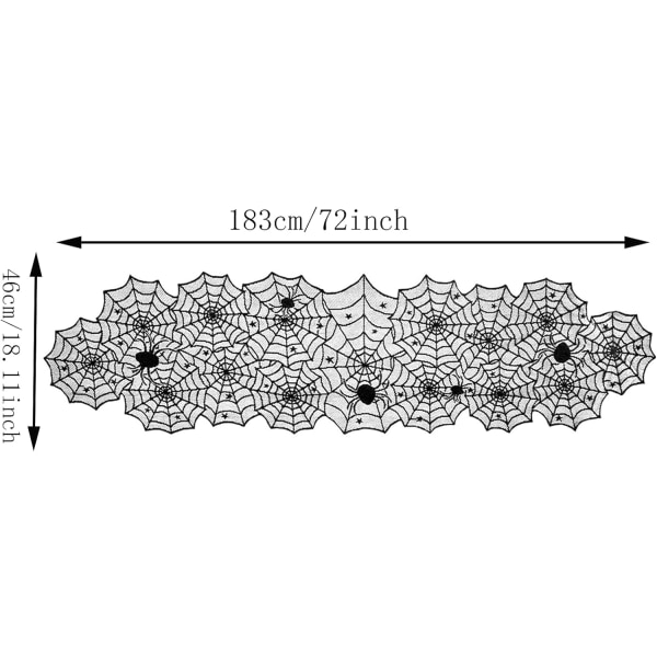 Halloween Pejsesjal Lace Edderkoppespind Dekoration Pejs