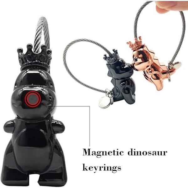 2 kpl Pariskuntien avaimenperät, söpöt dinosauruksen avaimenperät magneettisella rakkaudella