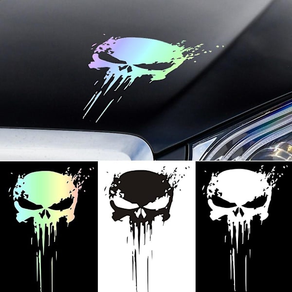 Molten Skull Skull Stickers Pakke med 2 enheder til bil eller motorcykel (Gradient farve)