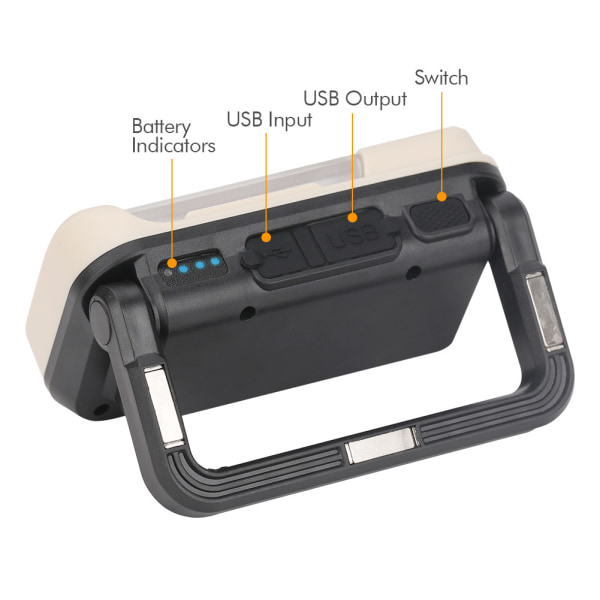 1 stk XPG+COB arbeidslys med innebygd batteri USB-lading