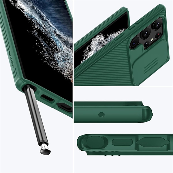 Etui til Galaxy S23 Ultra med kamerabeskyttelse, S23 Ultra Slim Fit Tynn polykarbonat støtsikker