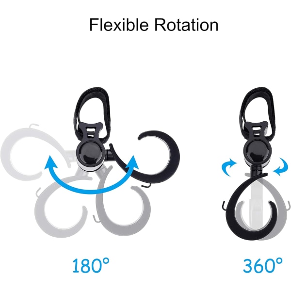 Barnevogns-Hængekrog Bleiepose Universal Barnevogns-Klips Karabinhager