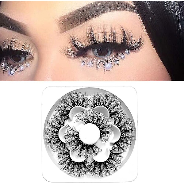 Falska ögonfransar Handgjorda fransar 25mm 8d Fluffy Volume Dramatiska Wispy Långa Falska Ögonfransar Mjuka Återanvändbara Falska Ögonfransar Pack 4 Par D