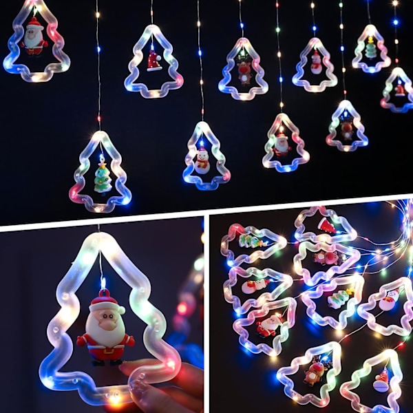 Julbelysning, 9,8 fot 120 blinkande LED-juldekorationer, 10 färgglada julgransljus, för sovrum