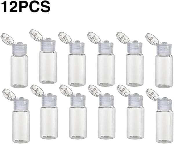 12 st (20ML / 0.67oz) Transparent Tomma Plastflaskor för Kosmetika
